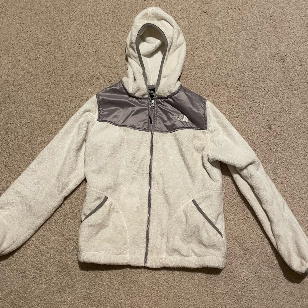 North face White Fuzzy Jacket